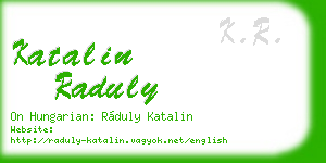 katalin raduly business card